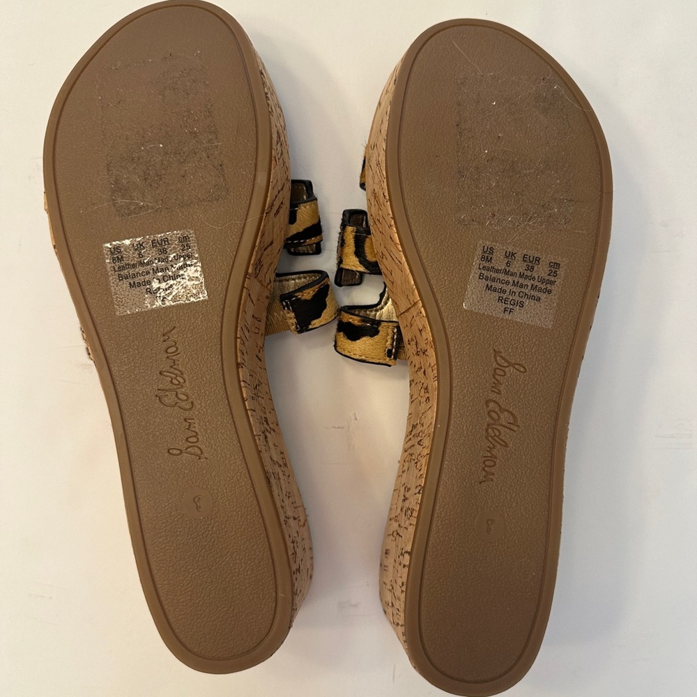 Sam Edelman Leopard Print Slide Sandals - Picture 5 of 5